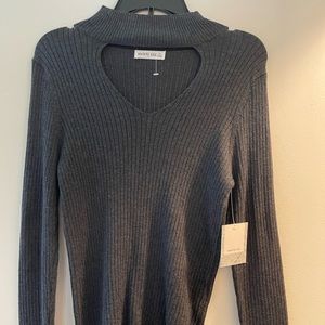 Gray sweater blouse